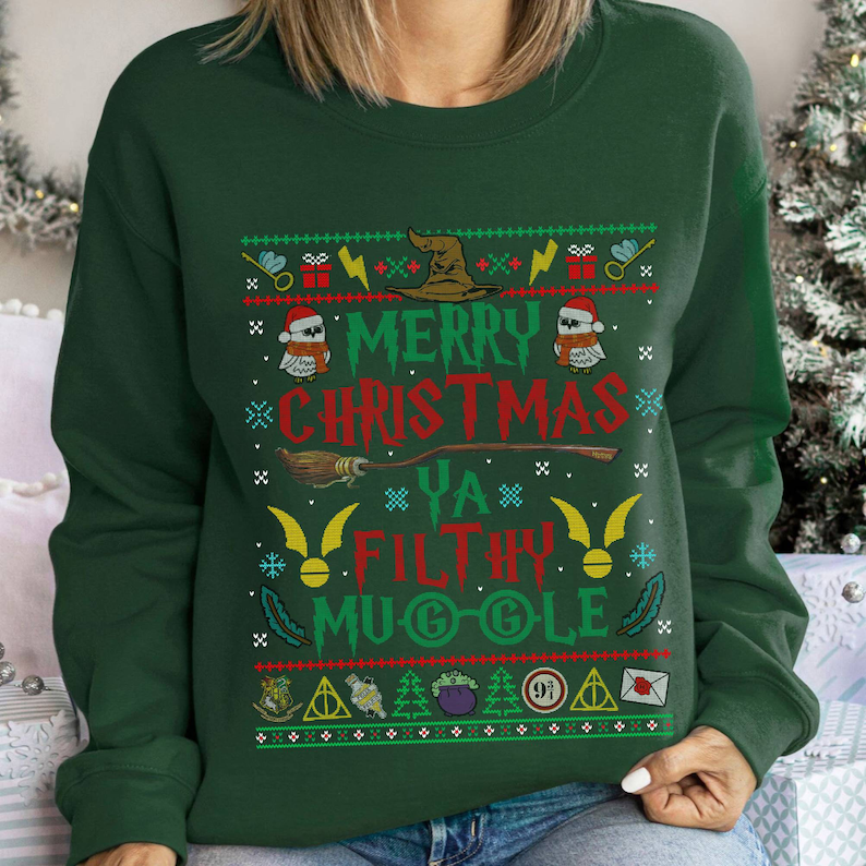 Wizard Christmas Ya Filthy Animal Sweatshirt