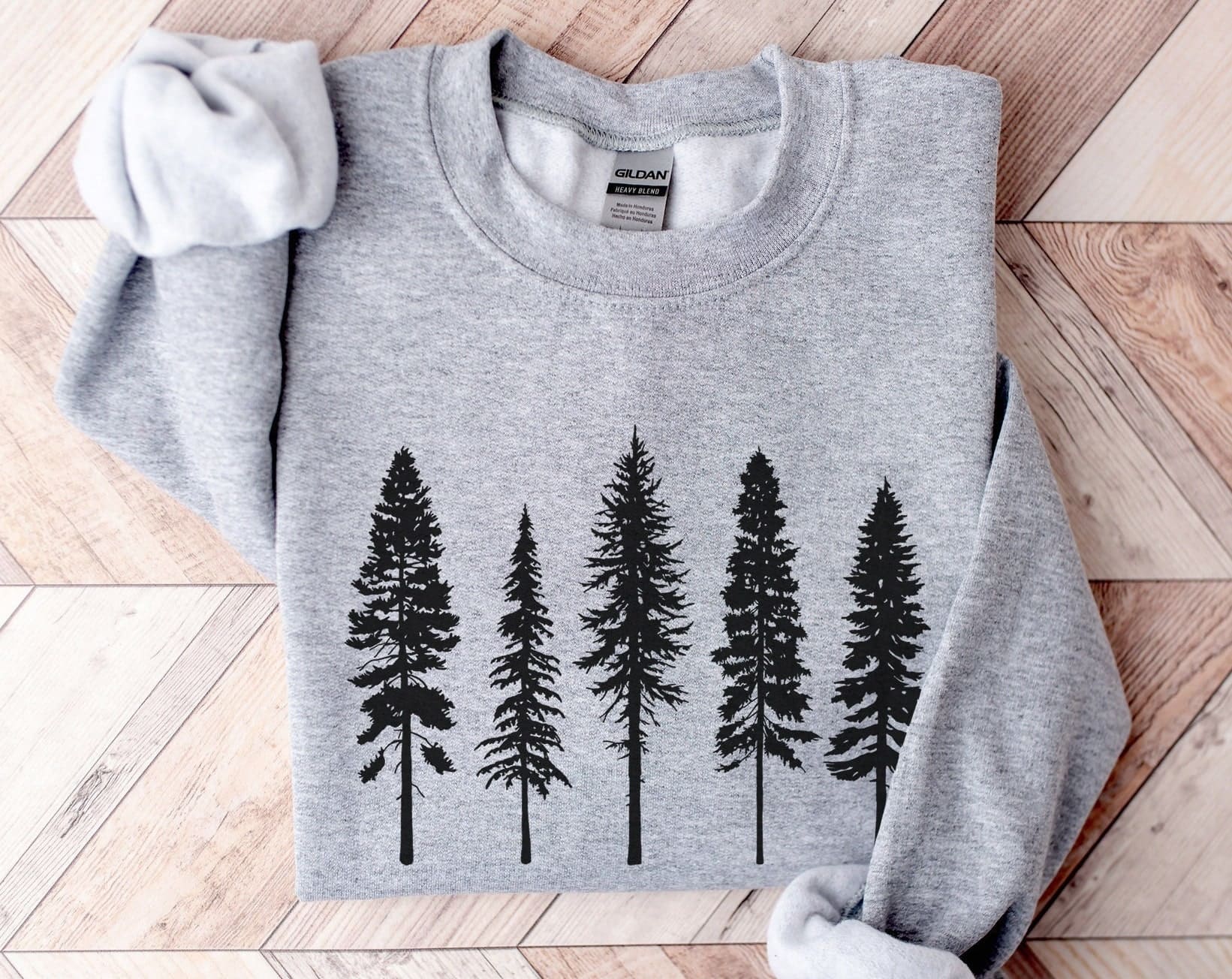 Pine Tree Print Sweatshirt