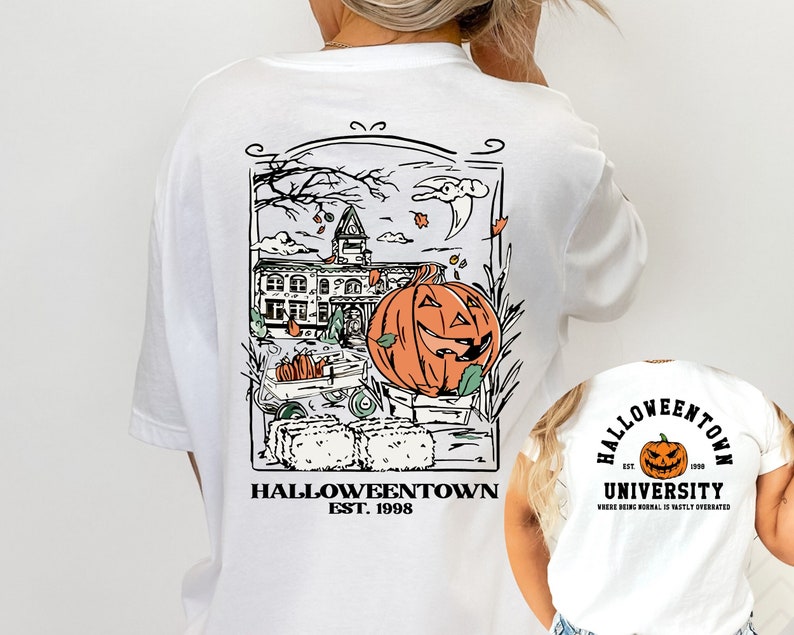 Halloween Town 1998 2 Sides Print T-shirt