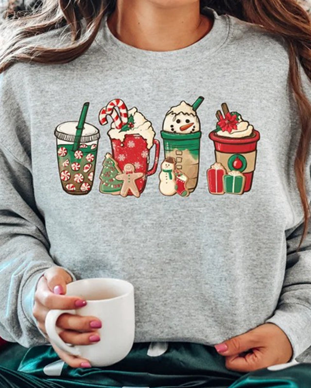Christmas Coffee Sweatshirt Lover Gift Winter Christmas Snowman
