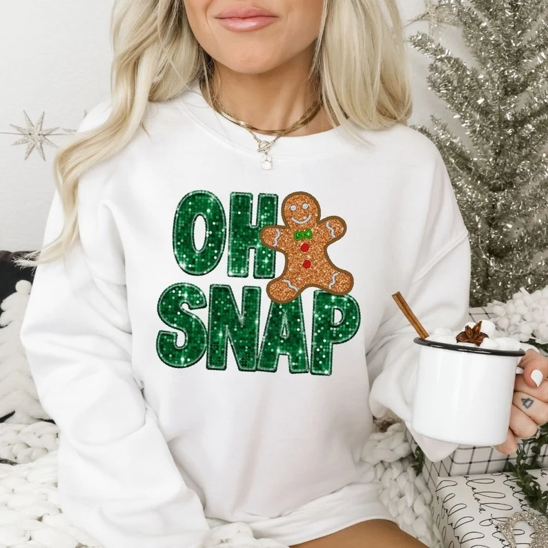 Oh Snap Gingerbread Print Sweatshirt