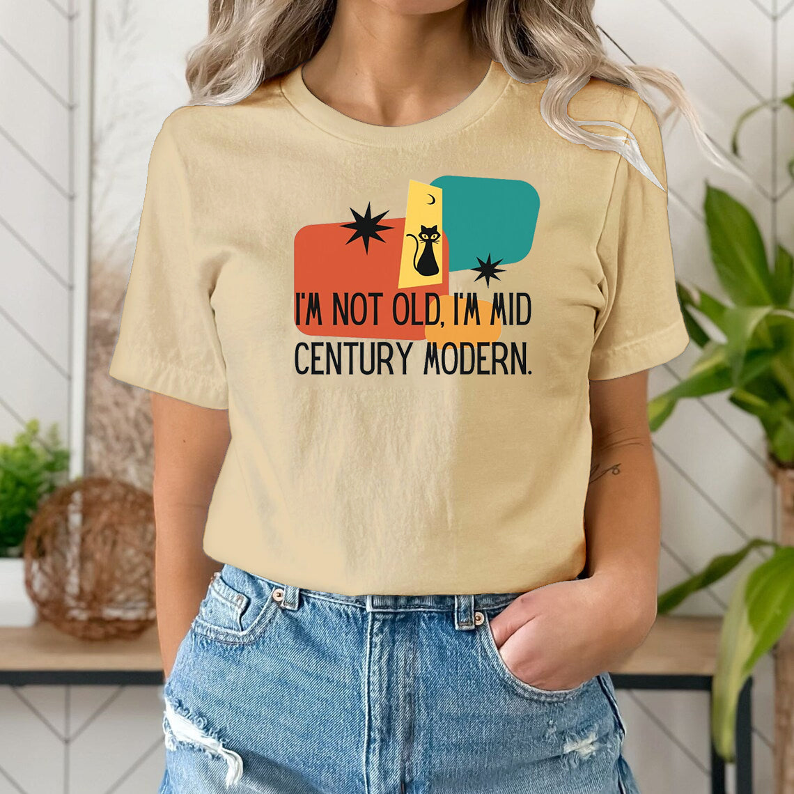 Cat And Letter Printed T-Shirt