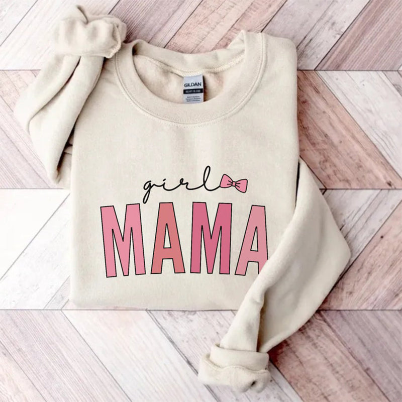 Mother's Day Girl Mama Letter Print Sweatshirt